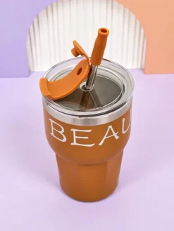 Akcesoria^Royalfashion Kubek termiczny ze słomką Beautiful Camel