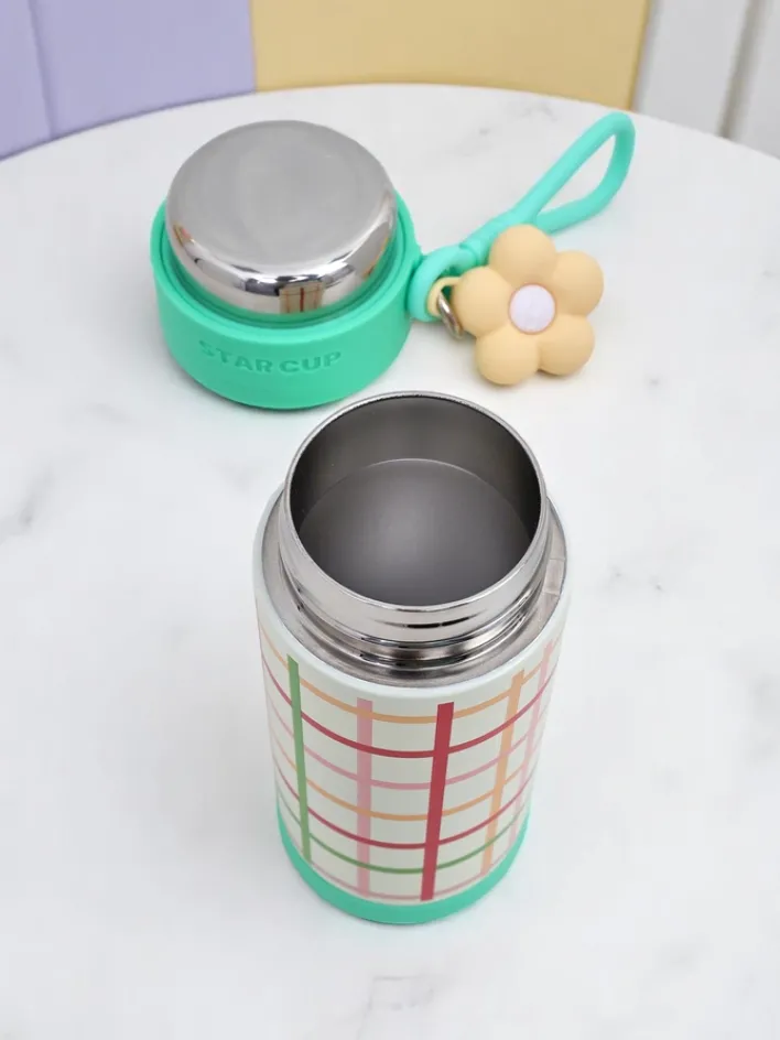 Akcesoria^Royalfashion Kubek termiczny termos z zawieszką Keep Young zielony