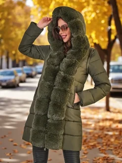 Kurtki / Marynarki / Płaszcze^Royalfashion Kurtka damska z odpinanymi rękawami zielony