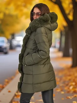 Kurtki / Marynarki / Płaszcze^Royalfashion Kurtka damska z odpinanymi rękawami zielony