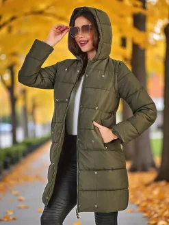 Kurtki / Marynarki / Płaszcze^Royalfashion Kurtka damska z odpinanymi rękawami zielony