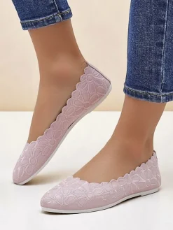 Baleriny Klasyczne^Royalfashion Kwiatowe damskie baleriny Magerro różowy