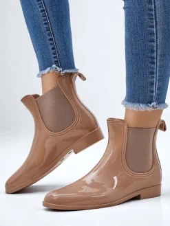 Kalosze Lakierowane^Royalfashion Lakierowane damskie kalosze Seris krem