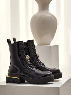 Workery|Botki Sznurowane^Royalfashion Lakierowane damskie botki typu workery Tesiolle