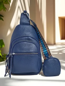 Plecaki|Nerki I Saszetki^Royalfashion Mała damska saszetka na jedno ramię Arete Nova Granatowy