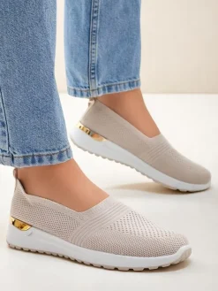 Półbuty|Trampki^Royalfashion Materiałowe damskie półbuty slip on Perfeti beżowy