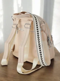 Plecaki^Royalfashion Mały damski eko-skórzany plecak beżowy