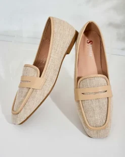 Mokasyny Na Płaskiej Podeszwie|Półbuty^Royalfashion Mokasyny damskie Erris beżowy