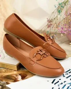 Półbuty|Mokasyny Na Płaskiej Podeszwie^Royalfashion Mokasyny damskie Zelafoo Camel