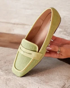 Półbuty|Mokasyny Na Płaskiej Podeszwie^Royalfashion Mokasyny damskie Erris zielony