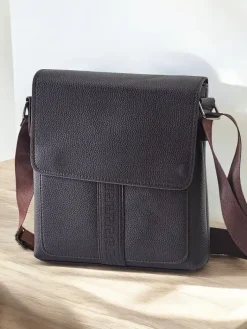 Torby^Royalfashion Męska torebka z eko skóry Ciemnobrązowy