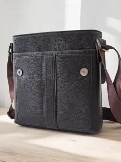 Torby^Royalfashion Męska torebka z eko skóry Ciemnobrązowy