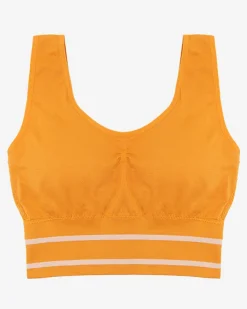 Sportowe^Royalfashion Musztardowy damski biustonosz sportowy Musztarda