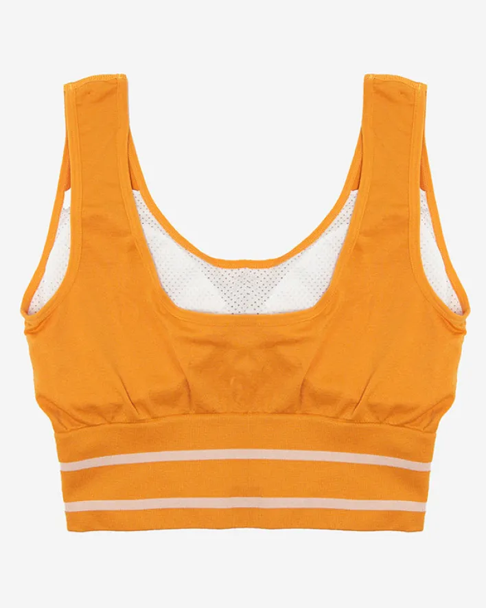 Sportowe^Royalfashion Musztardowy damski biustonosz sportowy Musztarda