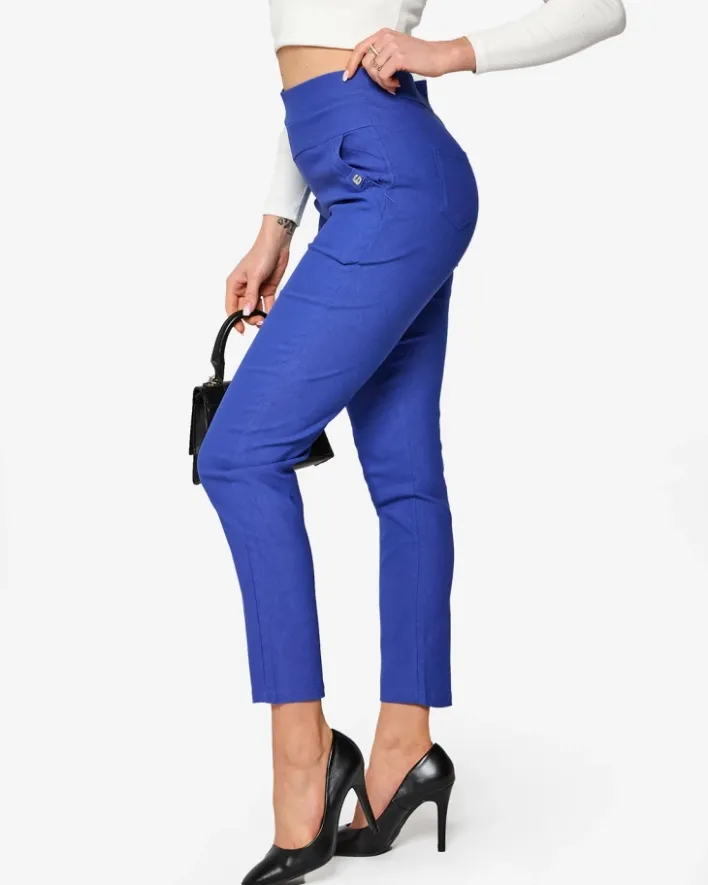 Legginsy / Tregginsy|Plus Size^Royalfashion Niebieskie damskie spodnie typu tregginsy PLUS SIZE kobaltowy