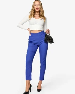 Legginsy / Tregginsy|Plus Size^Royalfashion Niebieskie damskie spodnie typu tregginsy PLUS SIZE kobaltowy