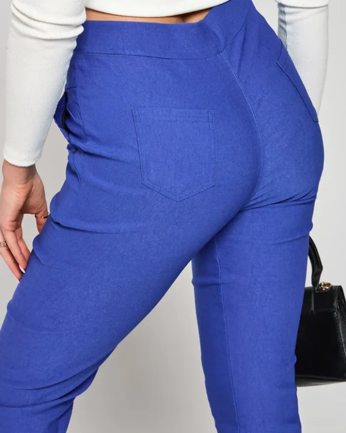 Legginsy / Tregginsy|Plus Size^Royalfashion Niebieskie damskie spodnie typu tregginsy PLUS SIZE kobaltowy