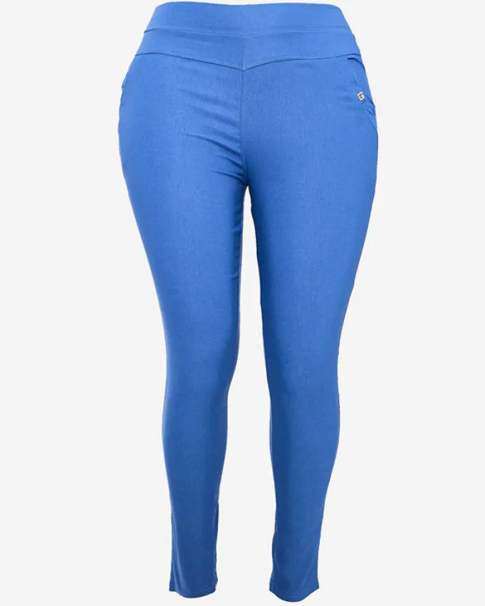 Legginsy / Tregginsy|Plus Size^Royalfashion Niebieskie damskie spodnie typu tregginsy PLUS SIZE kobaltowy