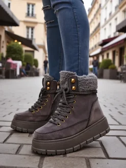 Śniegowce|Trapery^Royalfashion Śniegowce damskie Bomion gołębi szary