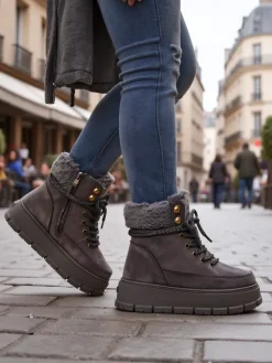 Śniegowce|Trapery^Royalfashion Śniegowce damskie Bomion gołębi szary