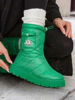 Śniegowce|Botki Z Delikatnym Ociepleniem^Royalfashion Śniegowce damskie Eloig zielony
