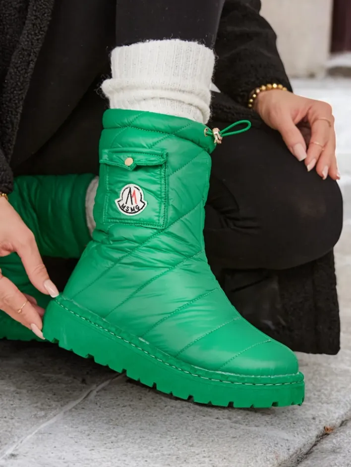 Śniegowce|Botki Z Delikatnym Ociepleniem^Royalfashion Śniegowce damskie Eloig zielony