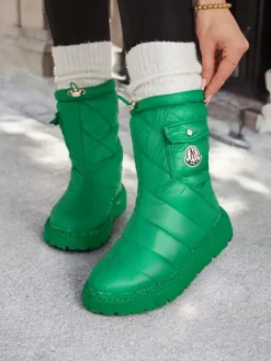 Śniegowce|Botki Z Delikatnym Ociepleniem^Royalfashion Śniegowce damskie Eloig zielony