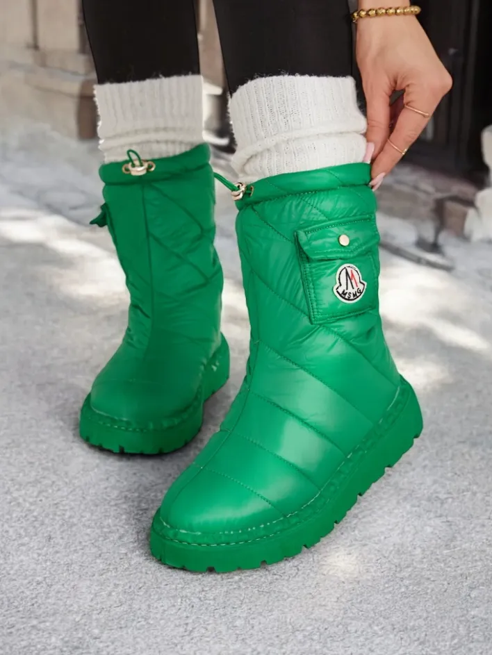 Śniegowce|Botki Z Delikatnym Ociepleniem^Royalfashion Śniegowce damskie Eloig zielony