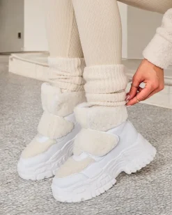 Śniegowce|Botki Z Grubym Ociepleniem^Royalfashion Śniegowce damskie z kożuszkiem Segulla biały