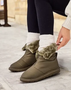 Śniegowce|Botki Z Delikatnym Ociepleniem^Royalfashion Śniegowce damskie Nesisa zielony