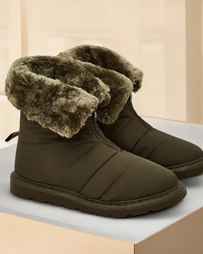 Śniegowce|Botki Z Delikatnym Ociepleniem^Royalfashion Śniegowce damskie Nesisa zielony