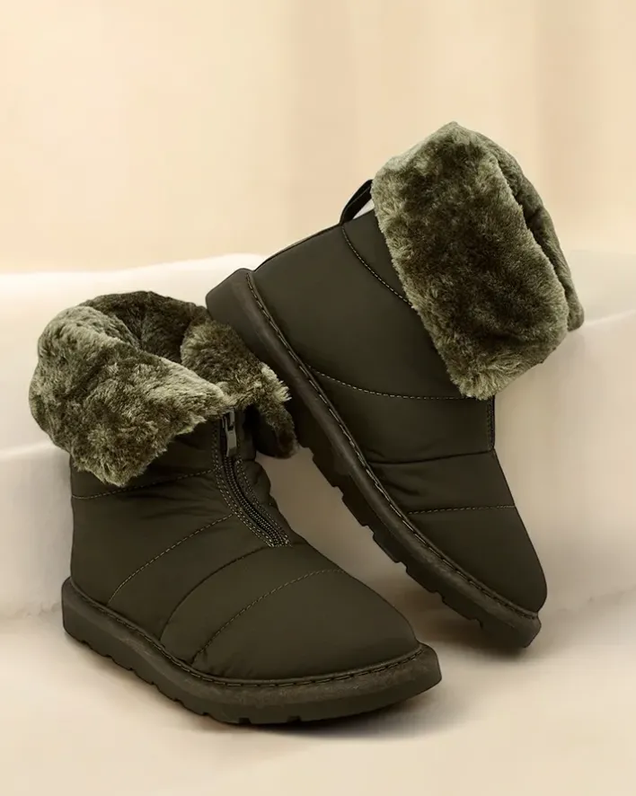 Śniegowce|Botki Z Delikatnym Ociepleniem^Royalfashion Śniegowce damskie Nesisa zielony