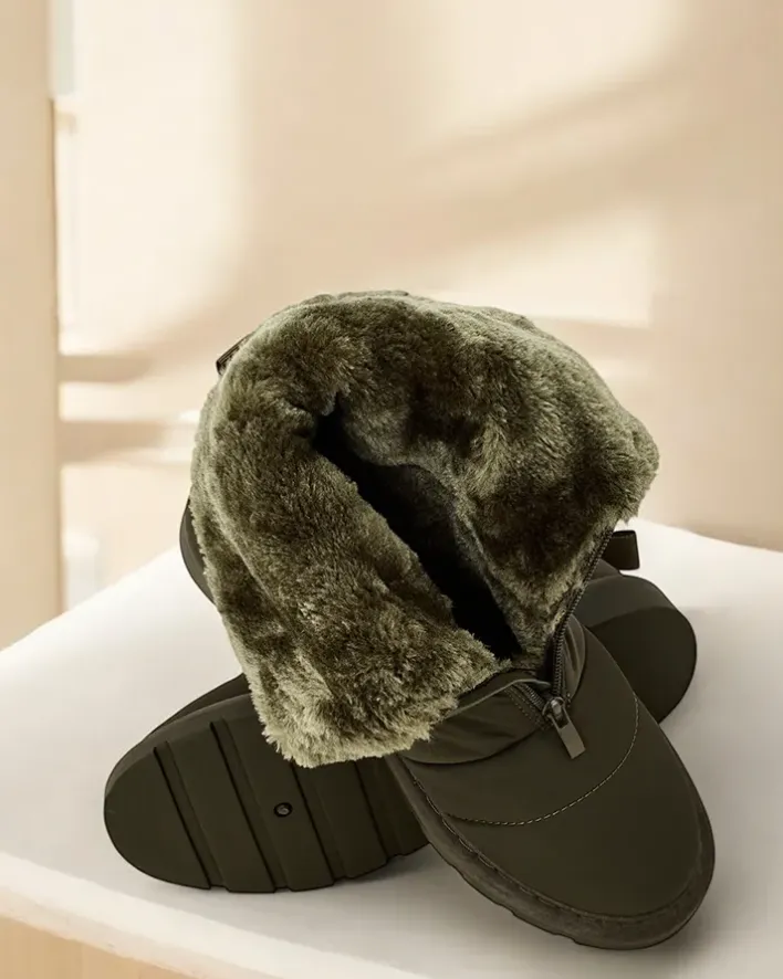 Śniegowce|Botki Z Delikatnym Ociepleniem^Royalfashion Śniegowce damskie Nesisa zielony