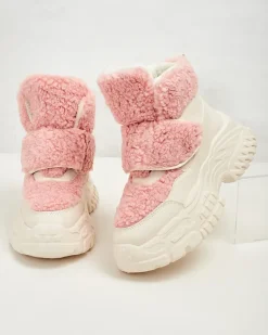 Botki Z Grubym Ociepleniem|Botki Na Platformie^Royalfashion Śniegowce damskie z kożuszkiem Segulla różowy