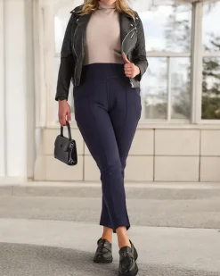 Legginsy / Tregginsy|Plus Size^Royalfashion Ocieplane damskie spodnie typu tregginsy PLUS SIZE Granatowy