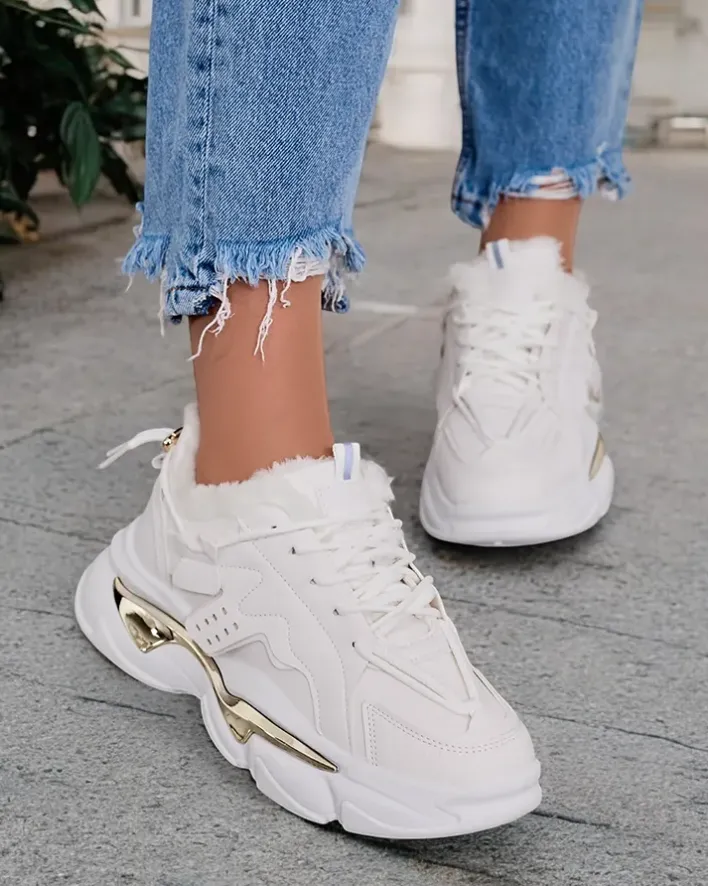 Ocieplane|Sneakersy^Royalfashion Ocieplane sneakersy damskie Noxxic biały