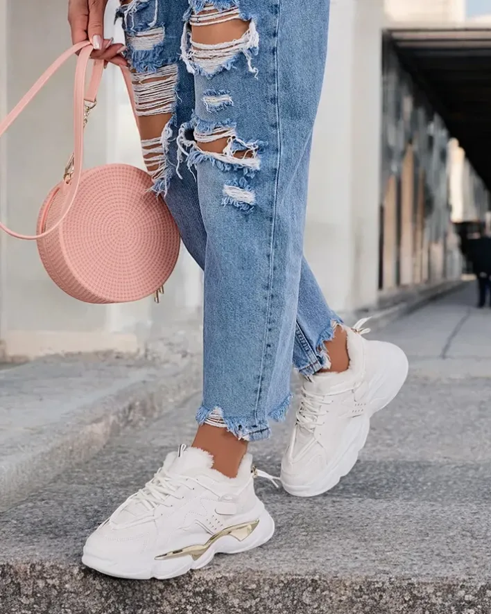 Ocieplane|Sneakersy^Royalfashion Ocieplane sneakersy damskie Noxxic biały