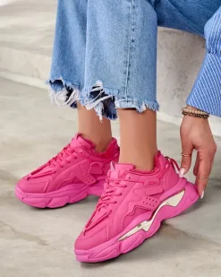 Ocieplane|Sneakersy^Royalfashion Ocieplane sneakersy damskie Noxxic Fuksjowy