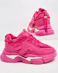 Ocieplane|Sneakersy^Royalfashion Ocieplane sneakersy damskie Noxxic Fuksjowy