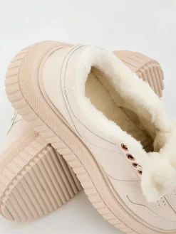 Ocieplane|Sneakersy^Royalfashion Ocieplane sneakersy damskie z futerkiem Rozit beżowy