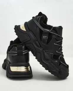 Ocieplane|Sneakersy^Royalfashion Ocieplane sneakersy damskie Cyrenna czarny