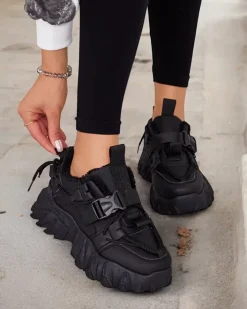 Ocieplane|Sneakersy^Royalfashion Ocieplane sneakersy damskie Losgos czarny