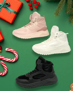 Trapery|Ocieplane^Royalfashion Ocieplane sneakersy damskie z futerkiem Retodaf czarny