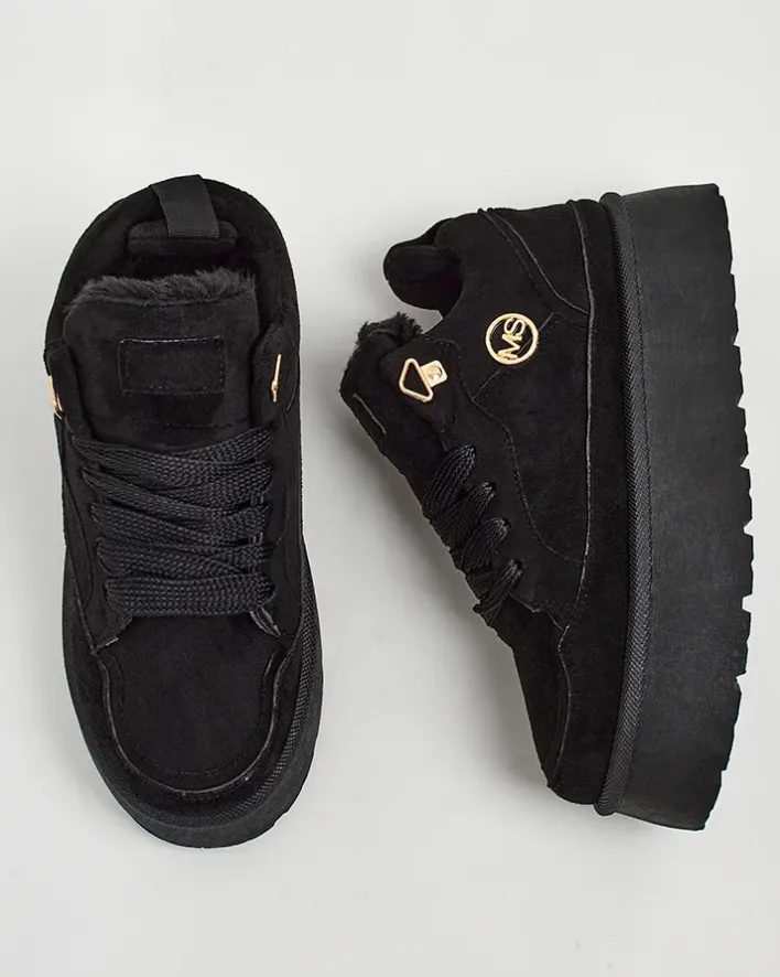 Ocieplane|Sneakersy^Royalfashion Ocieplane sneakersy damskie Zoovi czarny