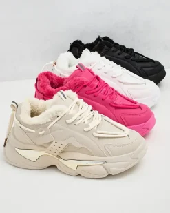 Ocieplane|Sneakersy^Royalfashion Ocieplane sneakersy damskie Noxxic beżowy