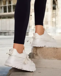 Ocieplane|Sneakersy^Royalfashion Ocieplane sneakersy damskie Losgos beżowy