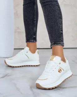 Ocieplane|Sneakersy^Royalfashion Ocieplane sneakersy damskie z futerkiem Boris biały