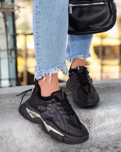 Ocieplane|Sneakersy^Royalfashion Ocieplane sneakersy damskie Noxxic czarny