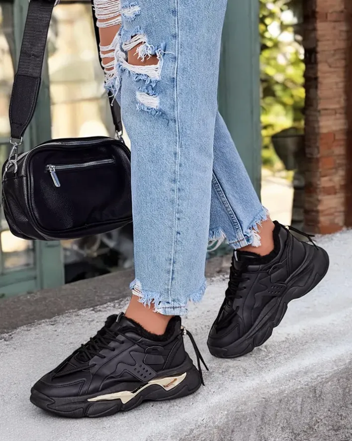 Ocieplane|Sneakersy^Royalfashion Ocieplane sneakersy damskie Noxxic czarny