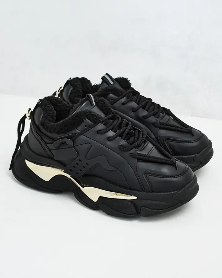 Ocieplane|Sneakersy^Royalfashion Ocieplane sneakersy damskie Noxxic czarny